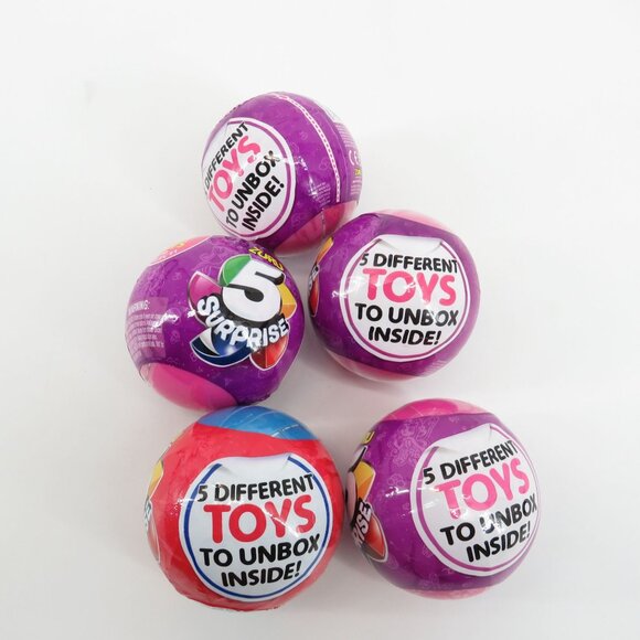 Zuru 5 Surprise Mystery Toy Ball Set Of 5 - 5 Different Toys To Unbox Inside - Picture 1 of 2